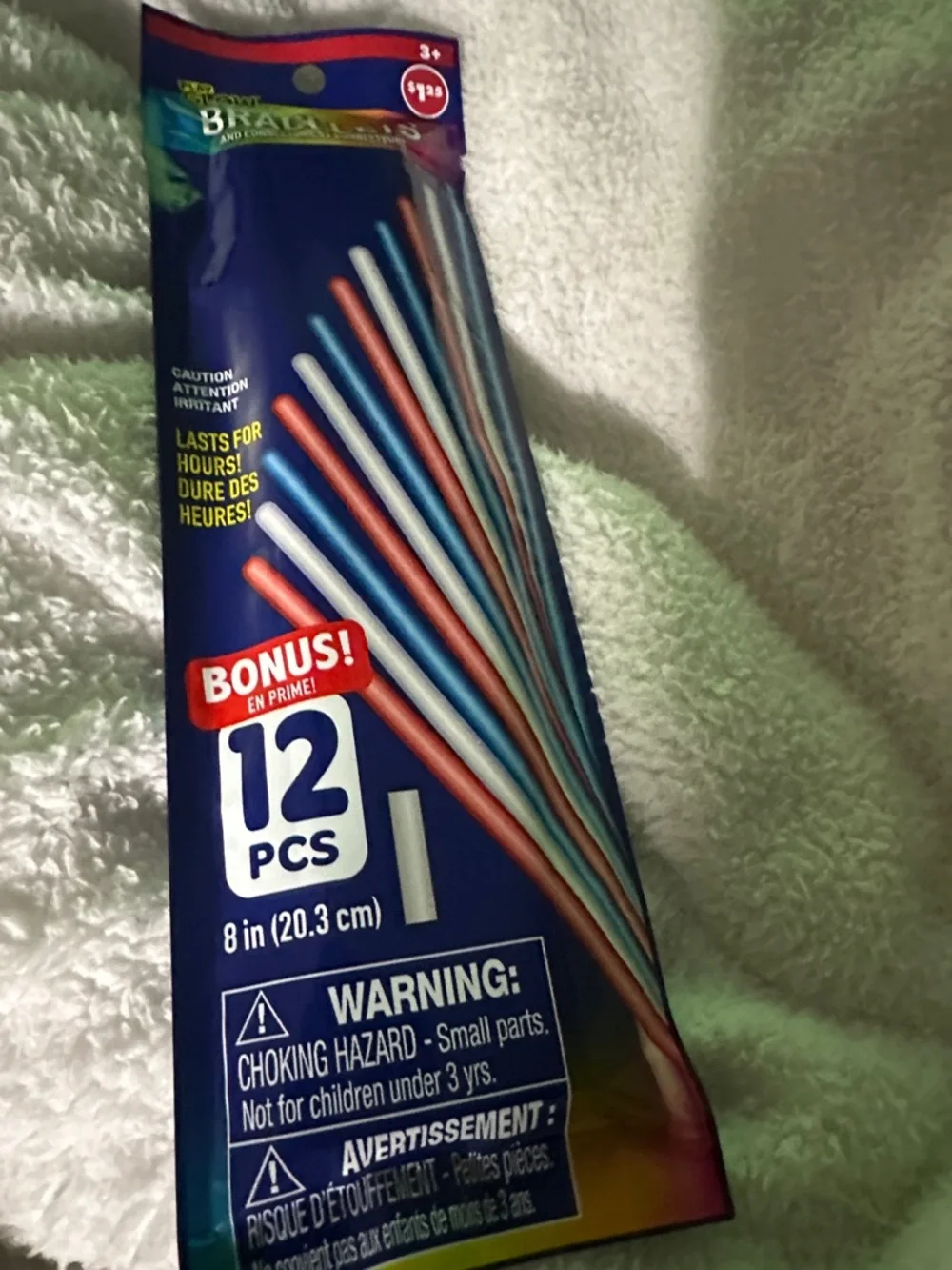 adidas Glow Bracelets Assorted Red White Blue - 12 Pack